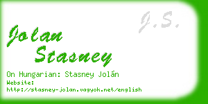 jolan stasney business card